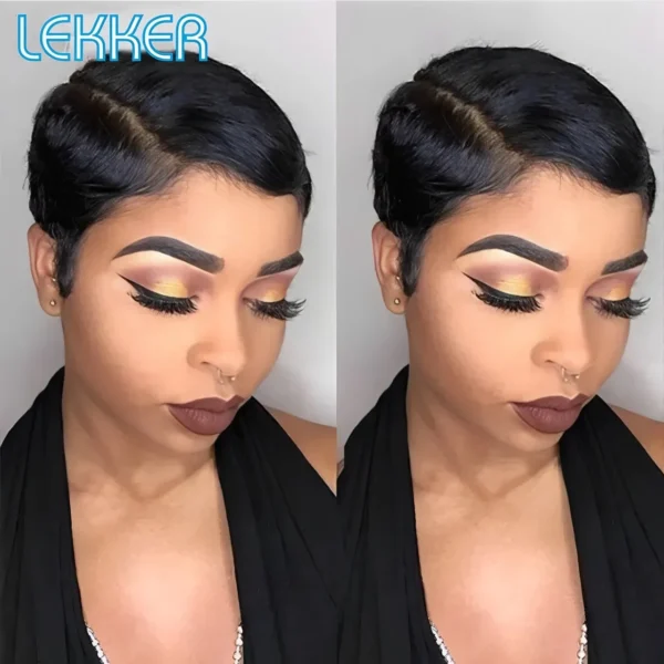 Short Pixie Cut - Lace Front Human Hair - Glueless Brazilian Remy Hair
