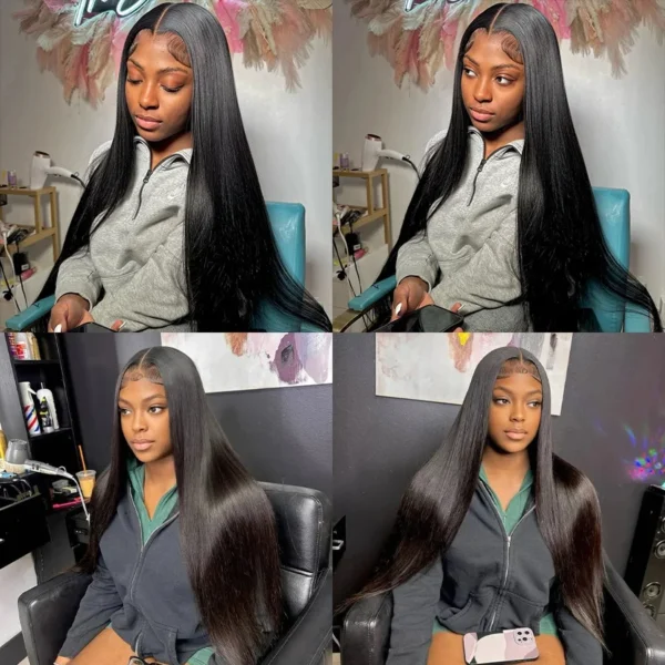 Full Lace Wigs Human Hair Wig For Women Brazilian Straight HD Lace Frontal Wig 250 High Densty Glueless Wig Human Hair Wigs - Image 4