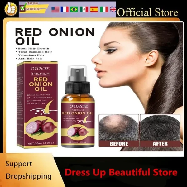 Red Onion Essential Oil Spray For Hair Care,Rice Water Moisturizing Hair Spray,Damaged Hair Treatments Hair Care Products
