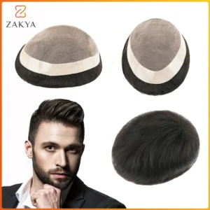 Men toupee human hair